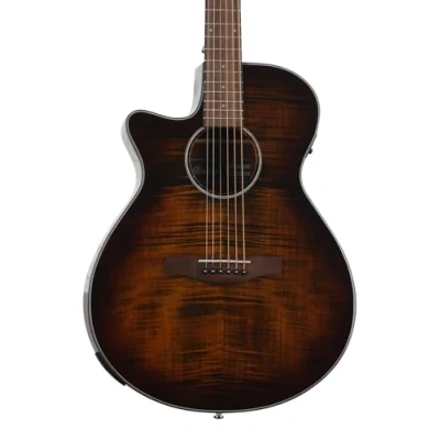Afbeelding van Ibanez AEG70L Tiger Burst High Gloss linkshandige elektrisch akoestische westerngitaar