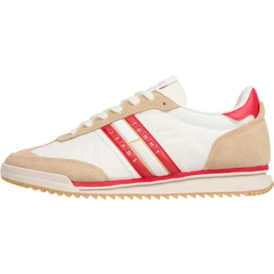 Afbeelding van Tommy Jeans Retro Runner Cleated Sneakers laag, Dames, Maat: 38, Relic tan Leer en textiel