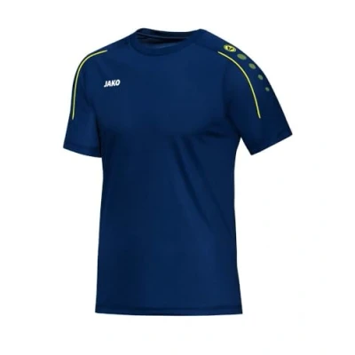Afbeelding van JAKO Klassiek T Shirt, Uniseks Volwassene, Nachtblauw/Citro, XL