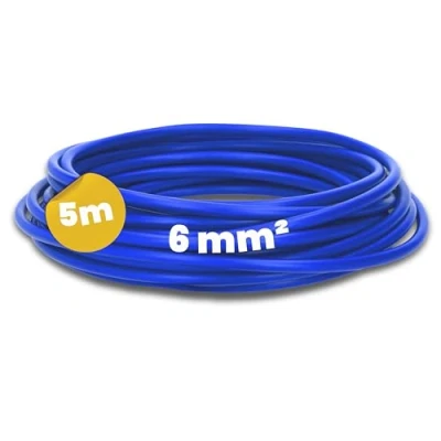 Afbeelding van Kalitec 5 meter H07V K 6 mm² donkerblauw bedradingskabel I flexibele kabel mm2 bedrading fijndradig enkele eendraads voor schakelkast schakeldraad