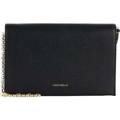 Afbeelding van COCCINELLE Leren Koppeling Schoudertas Dandy Mini Bag Noir Zwart