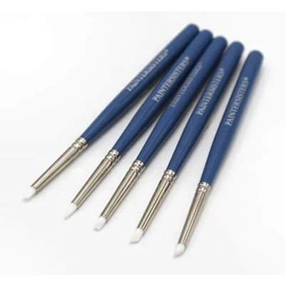 Afbeelding van Paintersisters® Siliconen penseelset klein, blauwe stijl, perfect voor al het detailwerk en modelbouw, geschikt hobbykunstenaars, modelbouwers miniatuurschilders