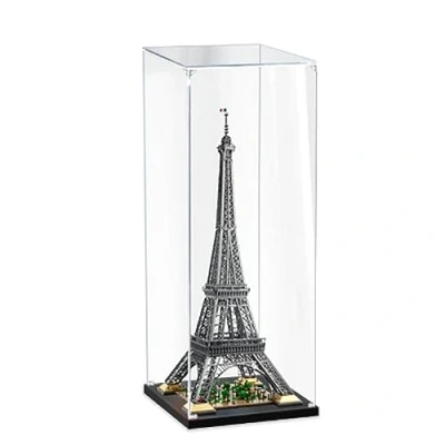 Afbeelding van JIULIN Acryl vitrinekastje, compatibel met Lego 10307 Eiffeltoren in Parijs, model, bescherming, stofdicht, transparant, (alleen vitrinekast) (2 mm)