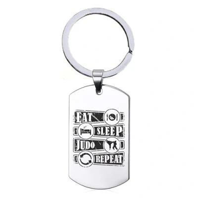 Afbeelding van Sleutelhanger RVS Eat Sleep Judo Repeat