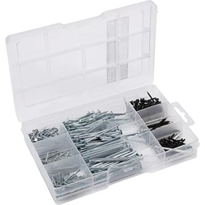 Afbeelding van Connex Nagelassortiment 490 delig nagels &amp; kamdoeleinden in set voorgesorteerd praktische kunststof doos geschikt voor huis, hobby werkplaats/assortimentsdoos / DP8500127