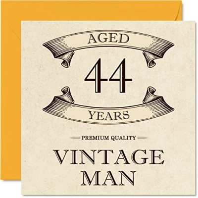 Afbeelding van Vintage 44e verjaardagskaarten voor mannen leeftijd 44 jaar leuke verjaardagskaart collega vader echtgenoot vriend oom broer vriend, 145 mm x wenskaarten,