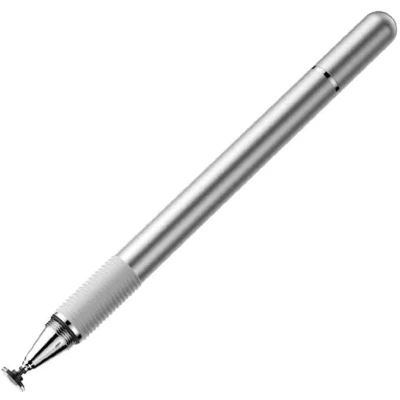 Afbeelding van Baseus 2 in 1 Universele Stylus Pen Met Precision Disc Tip Geschikt voor alle Smartphone Tablet en iPad Universeel Zilver