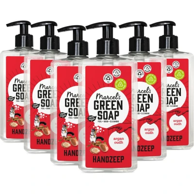 Afbeelding van 6x Marcel&#039;s Green Soap Handzeep Argan &amp; Oudh 500 ml