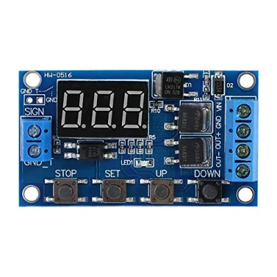 Afbeelding van timer relaismodule, Fydun DC 5 V 36 triggercyclusvertraging, in en uitschakelen van de relaismodule met led display, dual MOS parallelle actieve uitgang