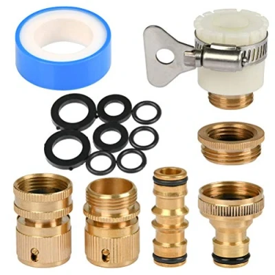 Afbeelding van TIMESETL Messing stretch rekbare tuinslangkranen, kraanadapteraansluitingen, 1/2 inch en 3/4 2 in 1 bus schroefdraad waterkraan adapter tuinslangaansluiting