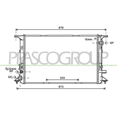 Afbeelding van PRASCO AD064R001 Radiateur Aluminium 720mm 470mm 36mm met snelkoppelingen Koelribben gesoldeerd AUDI: A8 D4 (4H2, 4H8, 4HC, 4HL) 4.0 TFSI quattro