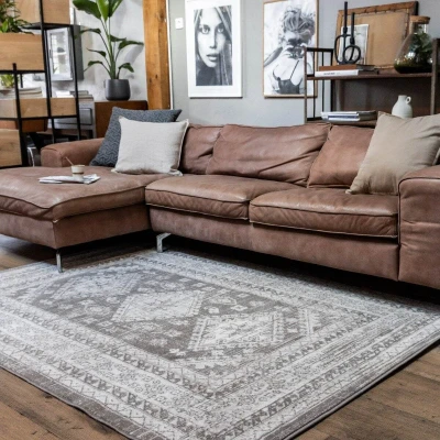 Afbeelding van Vintage Vloerkleed Aila Taupe 240 x 330 cm (XXL) Interieur05