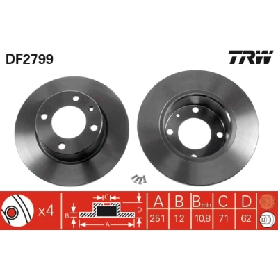 Afbeelding van Trw Remschijf DF2799