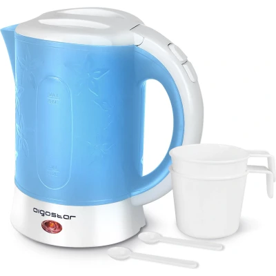 Afbeelding van Aigostar Walking Drip 30JQK Camping Waterkoker Reis Waterkoker, Travel, BPA vrij Blauw/Wit
