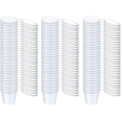 Afbeelding van 50 stuks kunststof containers met deksel, 100 ml lekvrij, magnetronbestendig, voor sauzen, dips, specerijen, snacks, diamanttekening