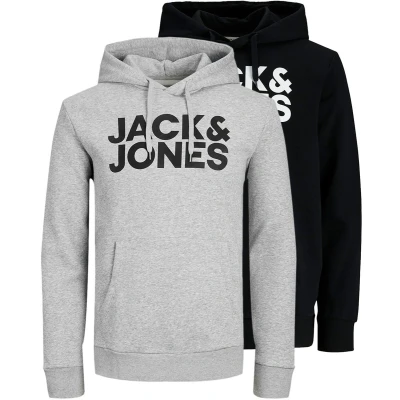 Afbeelding van Jack &amp; Jones 2ER PACK CORP Hoodie, Heren, Maat: Small, Light grey melange