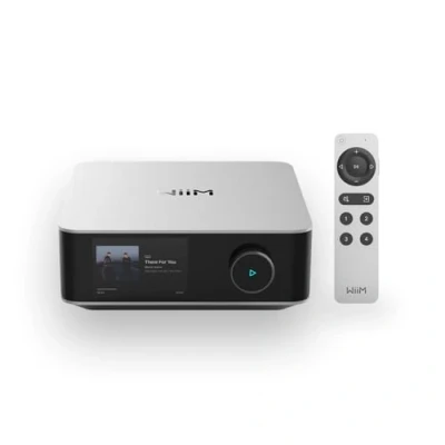 Afbeelding van WiiM Amp Ultra met Voice Remote 2 100W streamingversterker ESS ES9039Q2M DAC &amp; Dual TI TPA3255 versterkers Ingebouwde RoomFit EQ Touchscreen HDMI ARC, Optische RCA ingangen Zilver