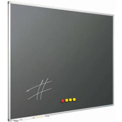 Afbeelding van Krijtbord Softline profiel 8mm, emailstaal grijs 120x300 cm