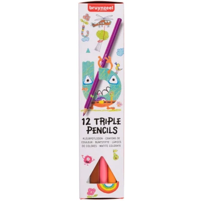 Afbeelding van Bruynzeel Triple Colour Set van 12 kleurpotloden