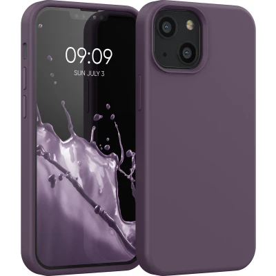 Afbeelding van kwmobile telefoonhoesje geschikt voor Apple iPhone 13 mini Hoesje met siliconen coating Smartphone case in Bleke iris