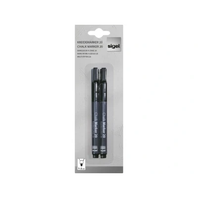 Afbeelding van SIGEL BA177 Krijtstift 20, ronde punt 1 2 mm, Zwart, stuks