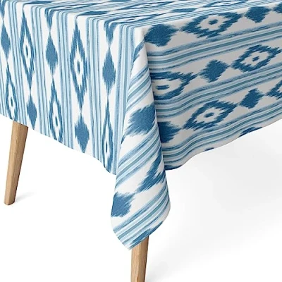 Afbeelding van Martina Home Hars gecoat tafelkleed eilanden, 250 x 140 cm, lichtblauw