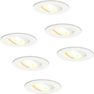 Afbeelding van Set van 6 Pittsburg LED Inbouwspots wit GU10 2700K Warm 5W 400lm Dimbaar &amp; Kantelbaar