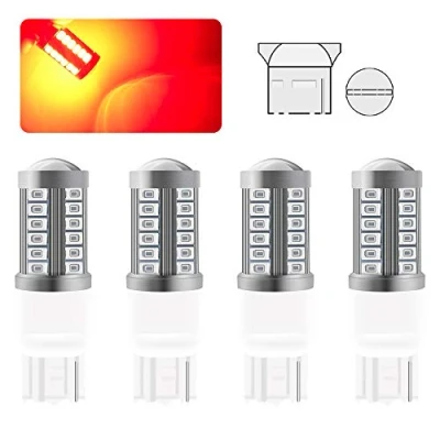 Afbeelding van Sidaqi 4 stuks T20 7440 7440NA 7441 992 LED lamp rood Super Bright 6000K 5630 33 SMD remlicht positie staart parkeerlicht mist achterlicht Blub 12 30V