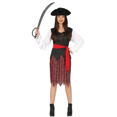 Afbeelding van Fiestas Guirca Verkleedpak Piraat Dames Polyester Zwart Mt L
