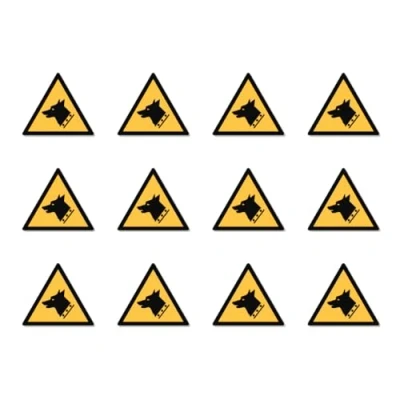 Afbeelding van Waarschuwing voor waakhonden: W013 DIN EN ISO 7010 / ASR A1.3 Stickers: Ø 2,5 cm, 12 stuks