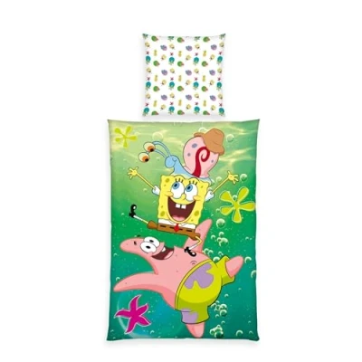 Afbeelding van Herding Spongebob beddengoed, kussensloop ca. 80 x cm, dekbedovertrek 135 200 met soepel lopende ritssluiting, 100% katoen renforcé