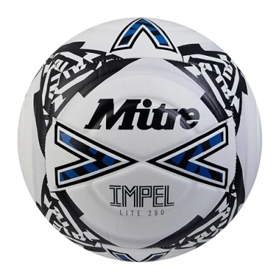 Afbeelding van Mitre Impel Lite 290 Voetbal Zeer duurzaam Lichtgewicht bal, wit/zwart/blauw, 4