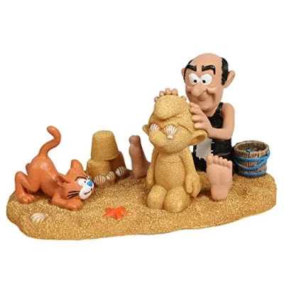 Afbeelding van Aqua Della, Gargamel &amp; Azraël smurfen figuur, 17,7 x 9,3 9,4 cm, zeer gedetailleerd en gemaakt van polyesterhars, niet giftig pH neutraal, voor zoet zeewateraquaria