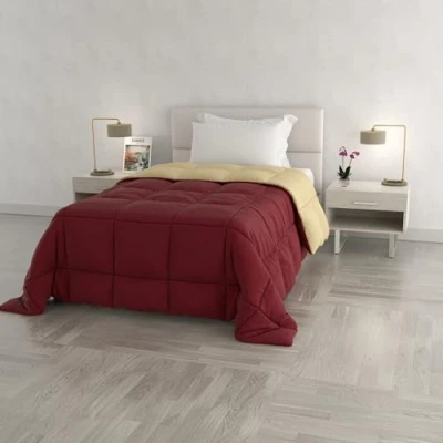 Afbeelding van Italian Bed Linen Elegante winterdekbed, microvezel, bordeaux/crème, 220 x 260 cm