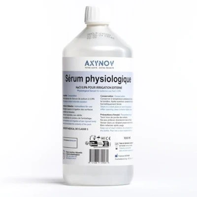 Afbeelding van NaCl 0,9% 1L Isotone Saline Solution Fysiologische Zoutoplossing Fysiologisch Serum voor Neus, Ogen en Wonden AXYNOV