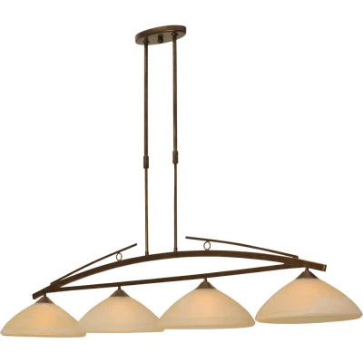Afbeelding van Masterlight Eetkamer hanglamp Bolzano 4 lichts bronsbruin 2939 21 34