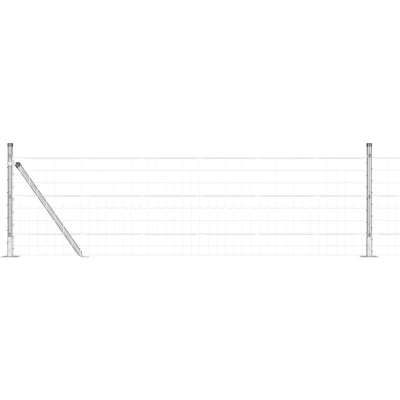 Afbeelding van vidaXL Euro hek met 7 flensposten 0.6x10 m gegalvaniseerd staal