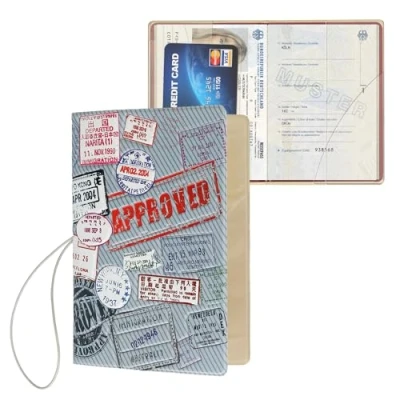 Afbeelding van kwmobile Paspoorthouder Hoesje voor paspoort en reisdocumenten Flip cover Met elastische band Approved design