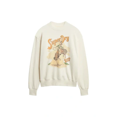Afbeelding van Superdry Vrouwen Ruim Souvenir Sweatshirt met Grafische Print en Ronde Hals Crème Grootte: 34