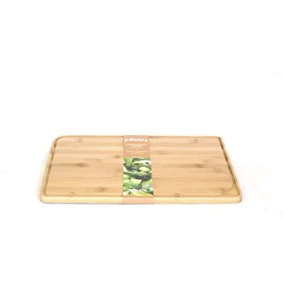 Afbeelding van Snijplank Pebbly Met Sapgeul Naturel 26x18 cm