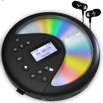 Afbeelding van KLIM Discover Wood + draagbare cd speler Walkman met duurzame accu nieuw hoofdtelefoon FM radio compatibele MP3 speler, draagbaar SD kaart, zender, bluetooth ideaal voor auto&#039;s