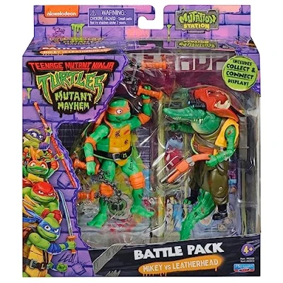 Afbeelding van Teenage Mutant Ninja Turtles Michelangelo vs Leatherhead