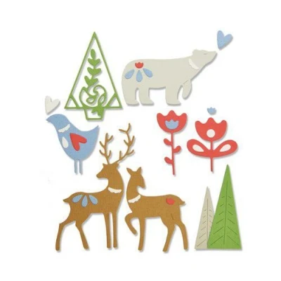 Afbeelding van Sizzix Thinlits Die Set 10PK Christmas Elements 663413 Lisa Jones (07 19)