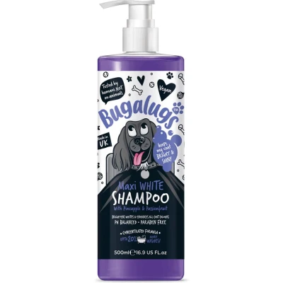 Afbeelding van BUGALUGS Hondenshampoo Whitening &amp; Brightening Coat Enhancer voor alle vachtkleuren, beste veganistische puppy hondenverzorging shampoo conditioner met ananas passievrucht (500ml)
