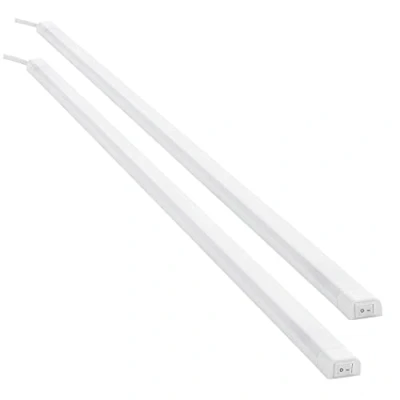 Afbeelding van SEBSON 2x LED Onderbouwlamp 230V Neutraal Wit Kastverlichting 80cm 12W 1000lm 4000K IP20, Lichtbalk met Stekker en Schakelaar 24x13x800mm