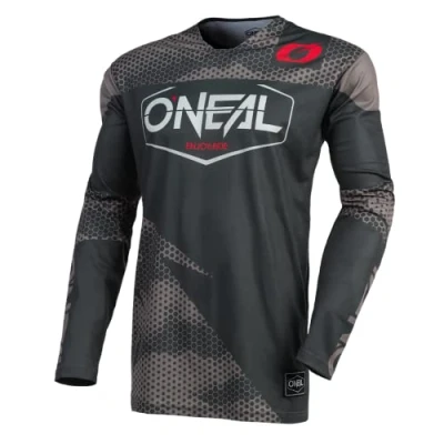 Afbeelding van O&#039;NEAL Jersey Enduro Motorcycle Sneldrogende en lichtgewicht prestatiestof, kraagloos ontwerp, atletische pasvorm Mayhem COVERT Volwassen Antraciet/grijs Maat M