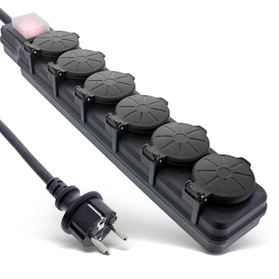 Afbeelding van InLine, Stekkerdoos, Stopcontactstrip voor buiten (6 x, CEE 7/3, 3 m)