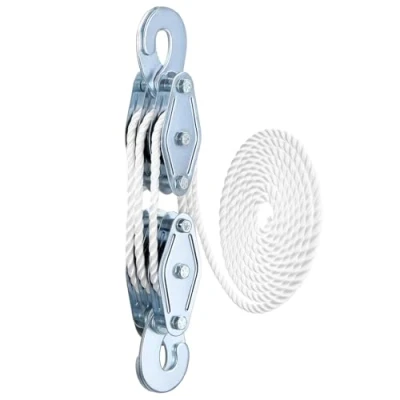 Afbeelding van QWORK® katrolblok met 8 katrollen Maximaal draagvermogen: 400 kg, max. hefhoogte: 1,8 m