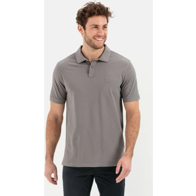 Afbeelding van Camel Active polo Heren wijde fit grijs effen