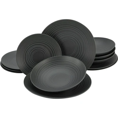 Afbeelding van CreaTable Eetservies Lava stone (set, 12 delig)